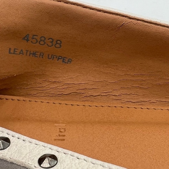 J Crew Gray Cream Trim Studded Embellished Ballet Flats Size 8 1/2 Women's - Picture 15 of 15